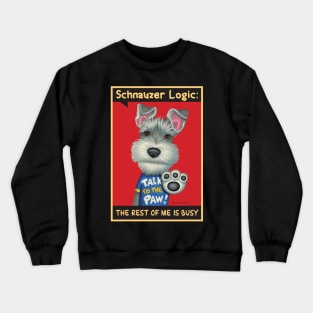 Schnauzer wearing blue shirt Crewneck Sweatshirt